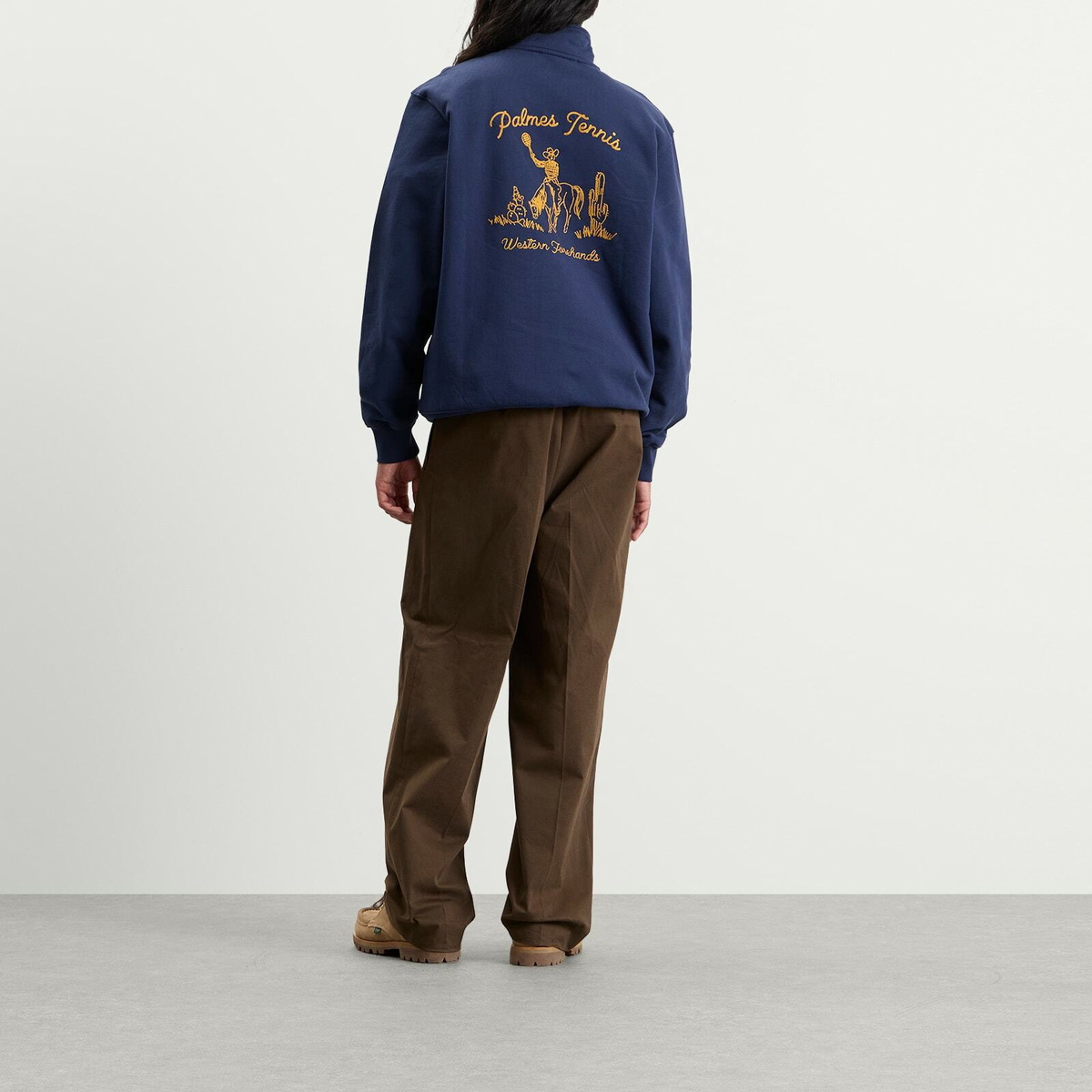 Palmes Men's Western Quarter-Zip Sweatshirt in Navy