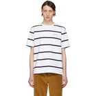 Noah NYC White and Navy Stripe Hallelujah T-Shirt