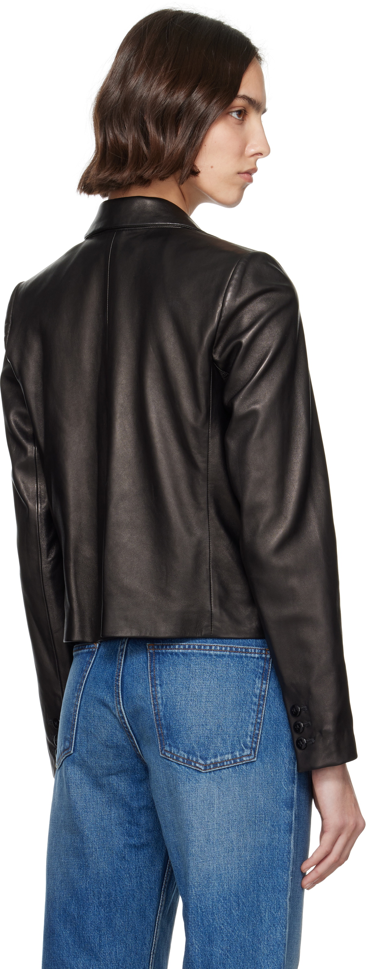 Kallmeyer Black Sloane Shrunken Leather Blazer
