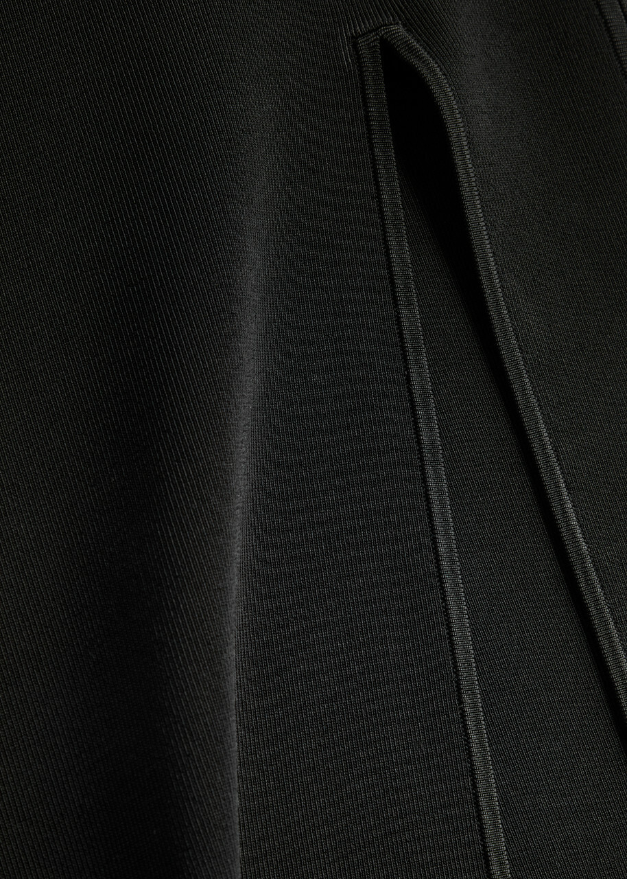 Galvan Freya Ribbed-knit Midi Dress Black