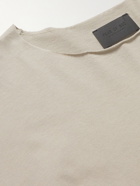 Fear of God - Distressed Logo-Appliquéd Cotton-Jersey T-shirt - Gray