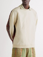 Karu Research - Embroidered Patchwork Cotton-Jersey Sweatshirt - Gray