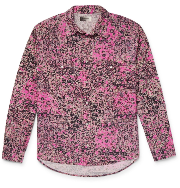 Photo: Isabel Marant - Pitt Printed Cotton Shirt - Pink