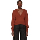 Chloe Orange Cashmere V-Neck Sweater