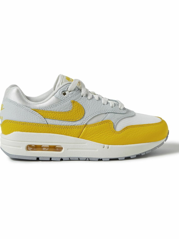 Photo: Nike - Air Max 1 Full-Grain Leather and Mesh Sneakers - Yellow