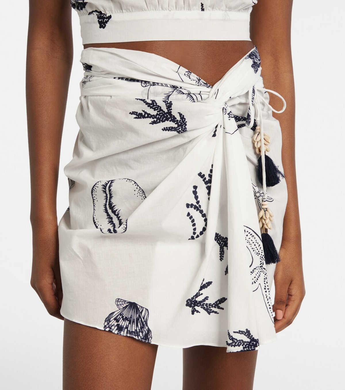 Poupette St Barth Tilda printed cotton wrap skirt