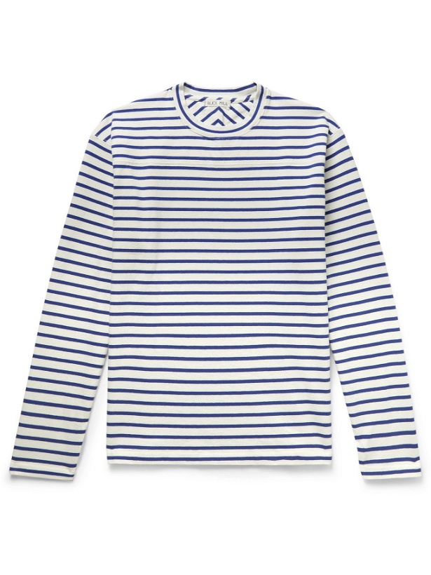 Photo: ALEX MILL - Touch Down Striped BCI Cotton-Jersey T-Shirt - Blue - XL