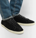 SAINT LAURENT - SL/06 Court Classic Leather-Trimmed Suede Sneakers - Black