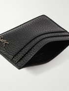 SAINT LAURENT - Tiny Cassandre Logo-Appliquéd Full-Grain Leather Cardholder