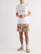 BODE - Lobster Bake Straight-Leg Printed Striped Cotton Shorts - Brown