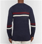The Elder Statesman - Slim-Fit Striped Cashmere Sweater - Navy