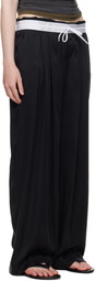 Alexander Wang Black Pre-Styled Turn-Down Waistband Trousers