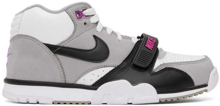 Photo: Nike Gray Air Trainer 1 Mid Sneakers