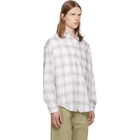BOSS White & Beige Cotton Poplin Shirt