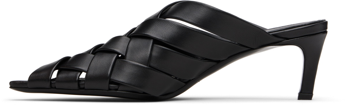 ANINE BING Black Eve Mule Heeled Sandals