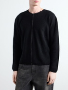 SECOND / LAYER - Friends Waffle-Knit Wool and Cashmere-Blend Zip-Up Sweater - Black