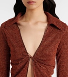 Oséree Lumière Plumage feather-trimmed blouse