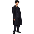 Blue Blue Japan Navy Wool Oversized Double Melton Coat