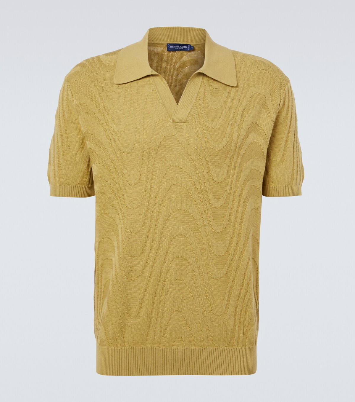 Frescobol Carioca Rino cotton and silk jacquard polo shirt