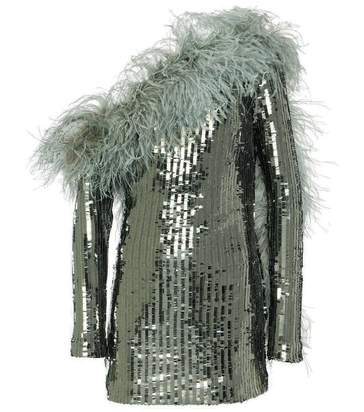 Photo: Taller Marmo Mini Garbo sequined feather-trimmed minidress