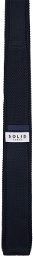 Solid Homme Navy Knit Tie