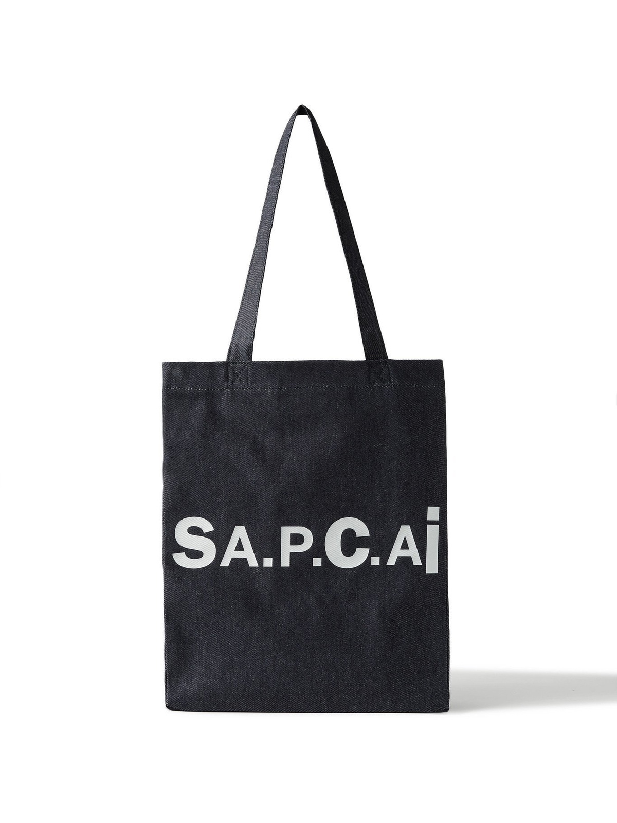 A.P.C. - Sacai Holly Logo-Print Nylon-Trimmed Denim Tote Bag 