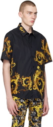 Versace Jeans Couture Black Watercolor Couture Shirt