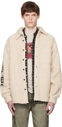 COÛT DE LA LIBERTÉ Off-White Tommy Sherpa Embellished Wool Overshirt