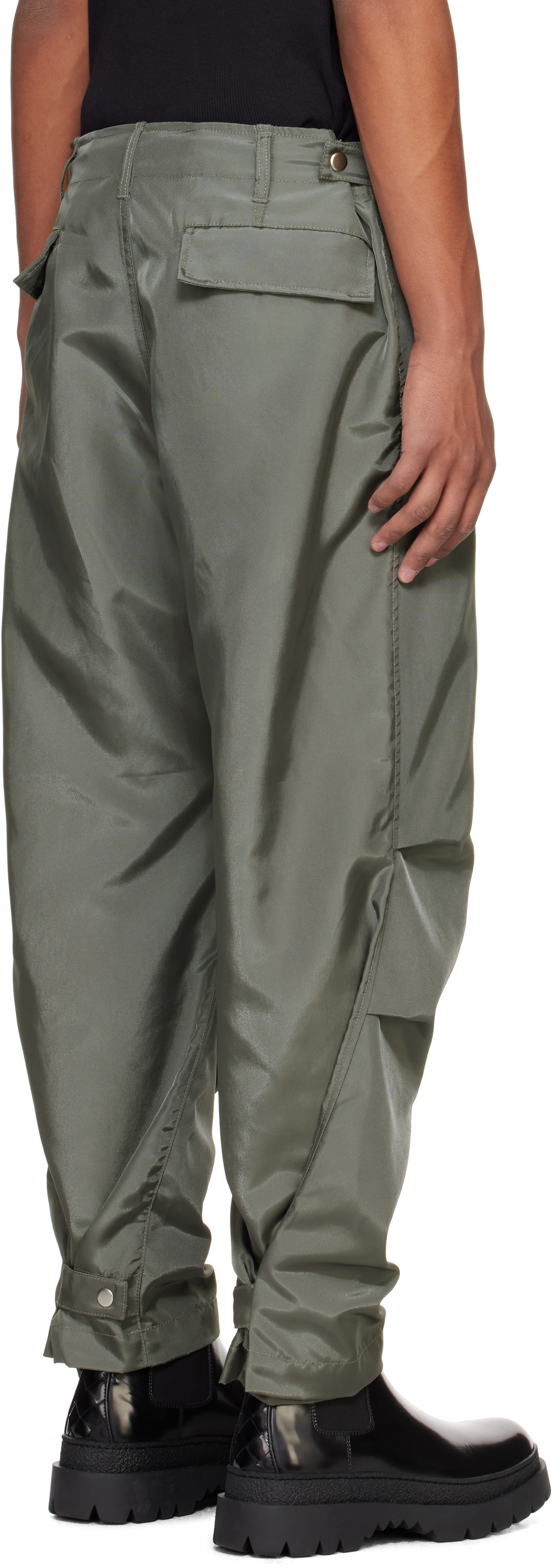 Karmuel Young Gray Biker Trousers