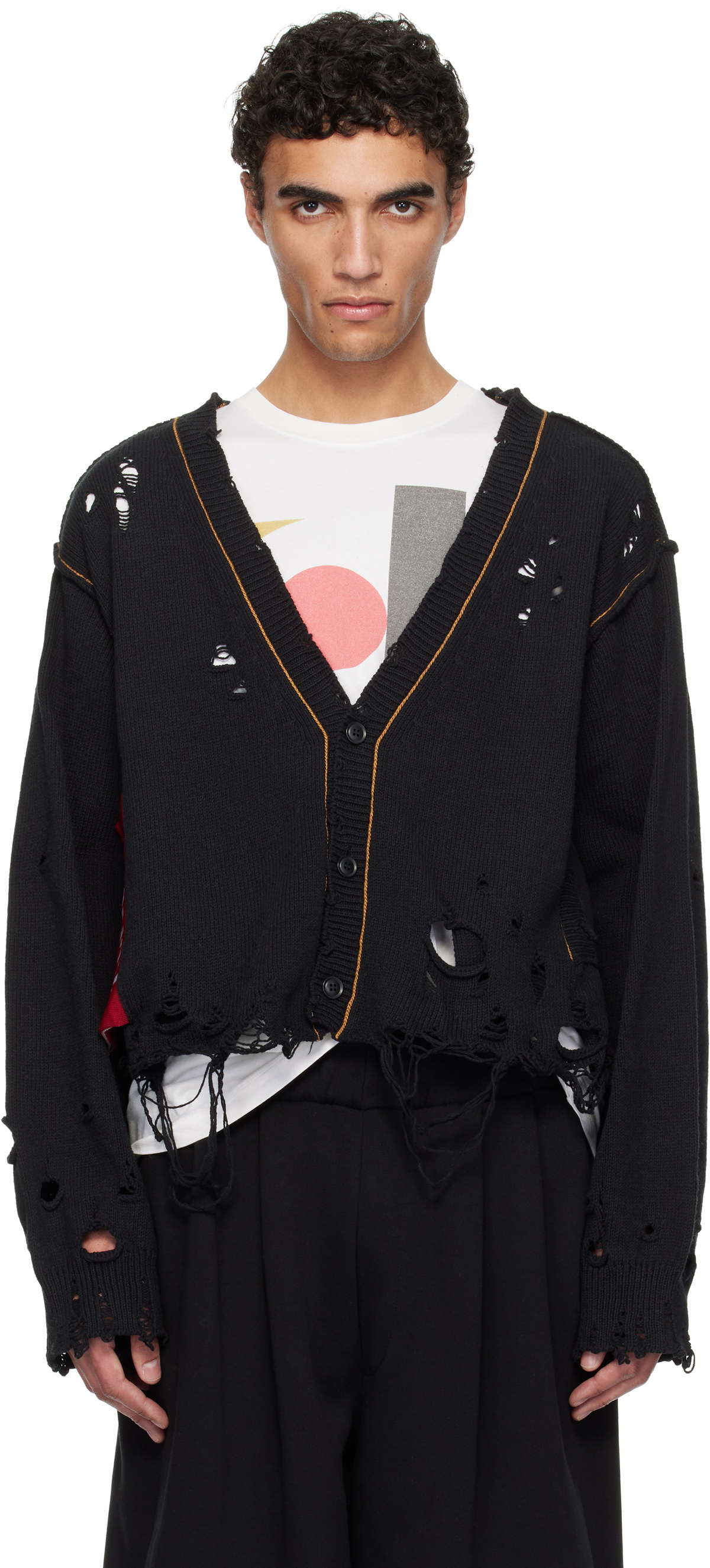 トップス Doublet - CHEERLEADING POMPON CARDIGAN doublet Gray Cheerleading Pompon Sweater Doublet