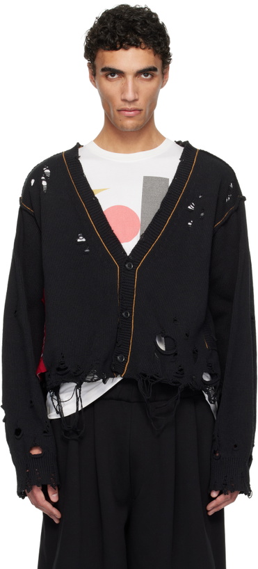 Photo: doublet Black Recycle Denim Yarn Cardigan