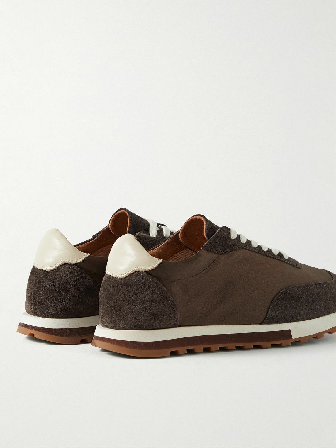 The Row - Owen Suede-Trimmed Nylon Sneakers - Brown The Row