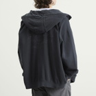 Maison Margiela Men's Numbers Oversized Zip Hoodie in Washed Black