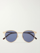 Dior Eyewear - DiorBlackSuit R8U Round-Frame Gold-Tone Mirrored Sunglasses