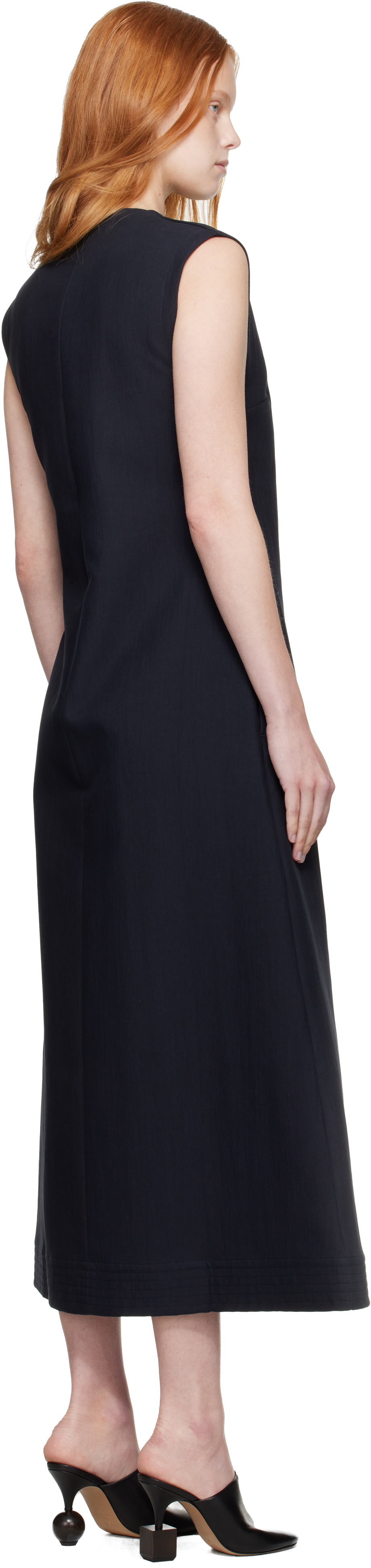 Studio Nicholson Navy Corus Midi Dress