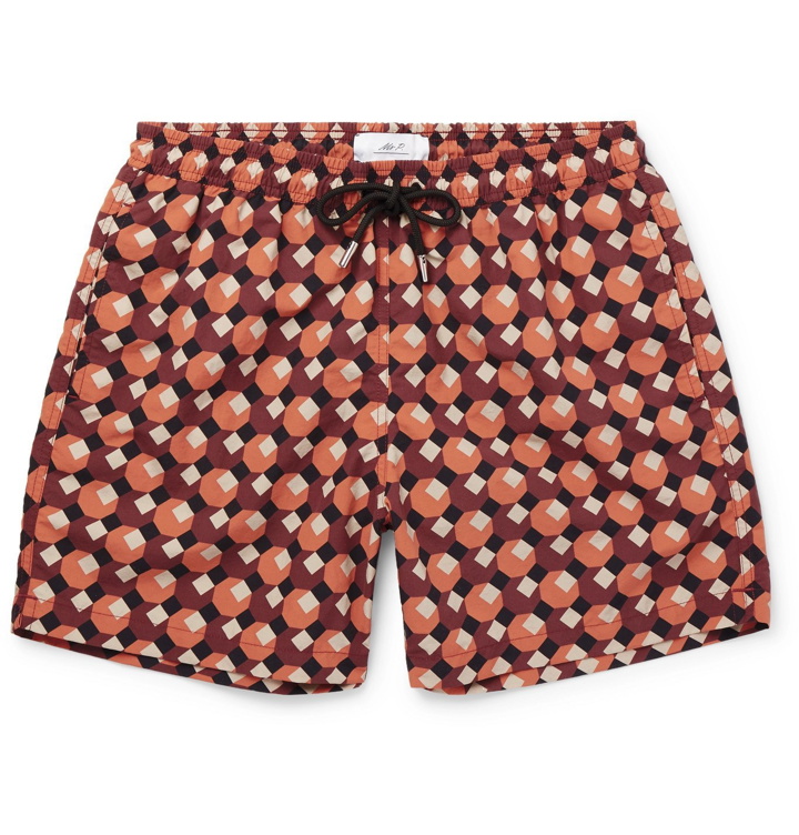 Photo: Mr P. - Printed Shell Swim Shorts - Orange