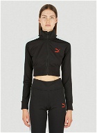 T7 Cropped Track Top in Black