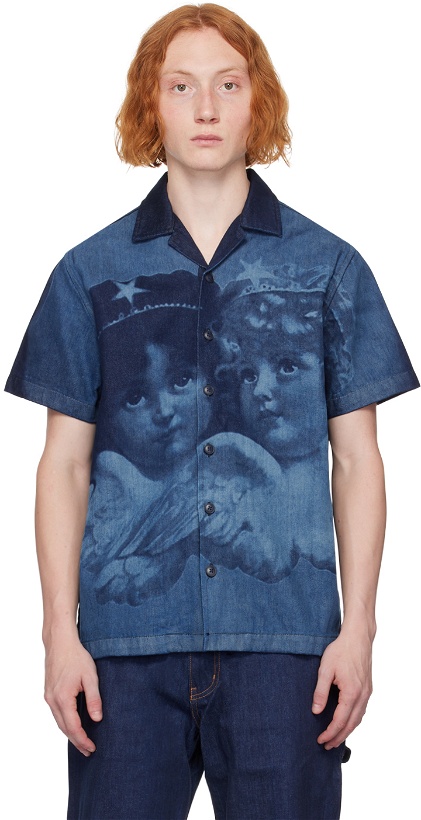 Photo: Fiorucci Blue Enlarged Angels Denim Shirt