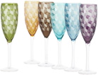 POLSPOTTEN Multicolor Blocks Champagne Glass Set