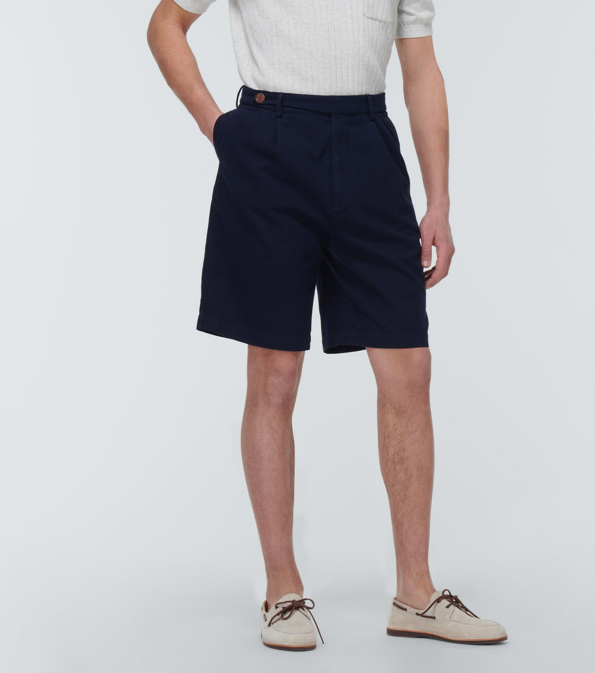 Brunello Cucinelli Black Cotton Bermuda Shorts