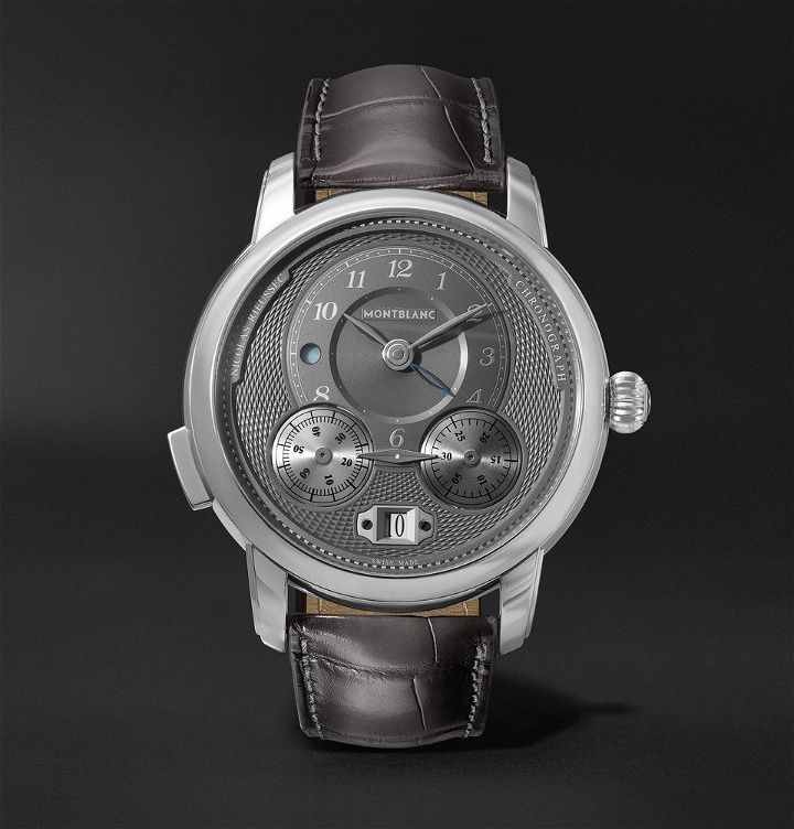 Photo: Montblanc - Star Legacy Nicolas Rieussec Automatic Chronograph 44mm Stainless Steel and Alligator Watch - Gray