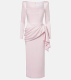 Alex Perry Draped crêpe satin midi dress