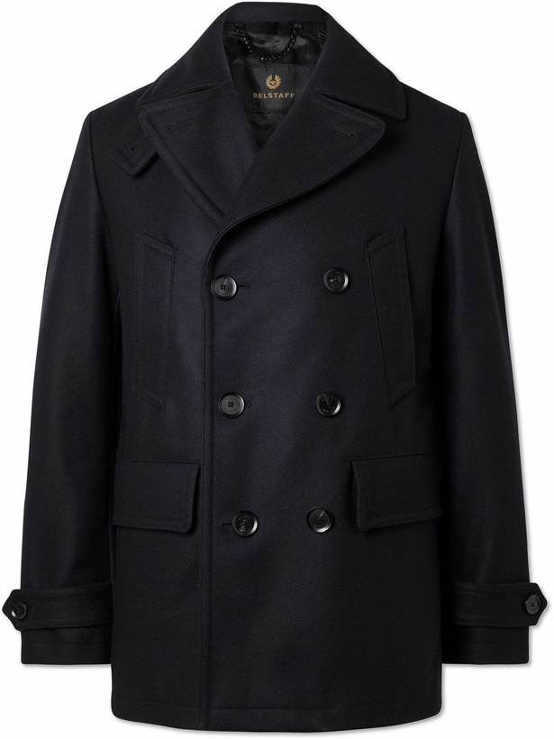 Photo: Belstaff - Milford Double-Breasted Wool-Blend Coat - Blue