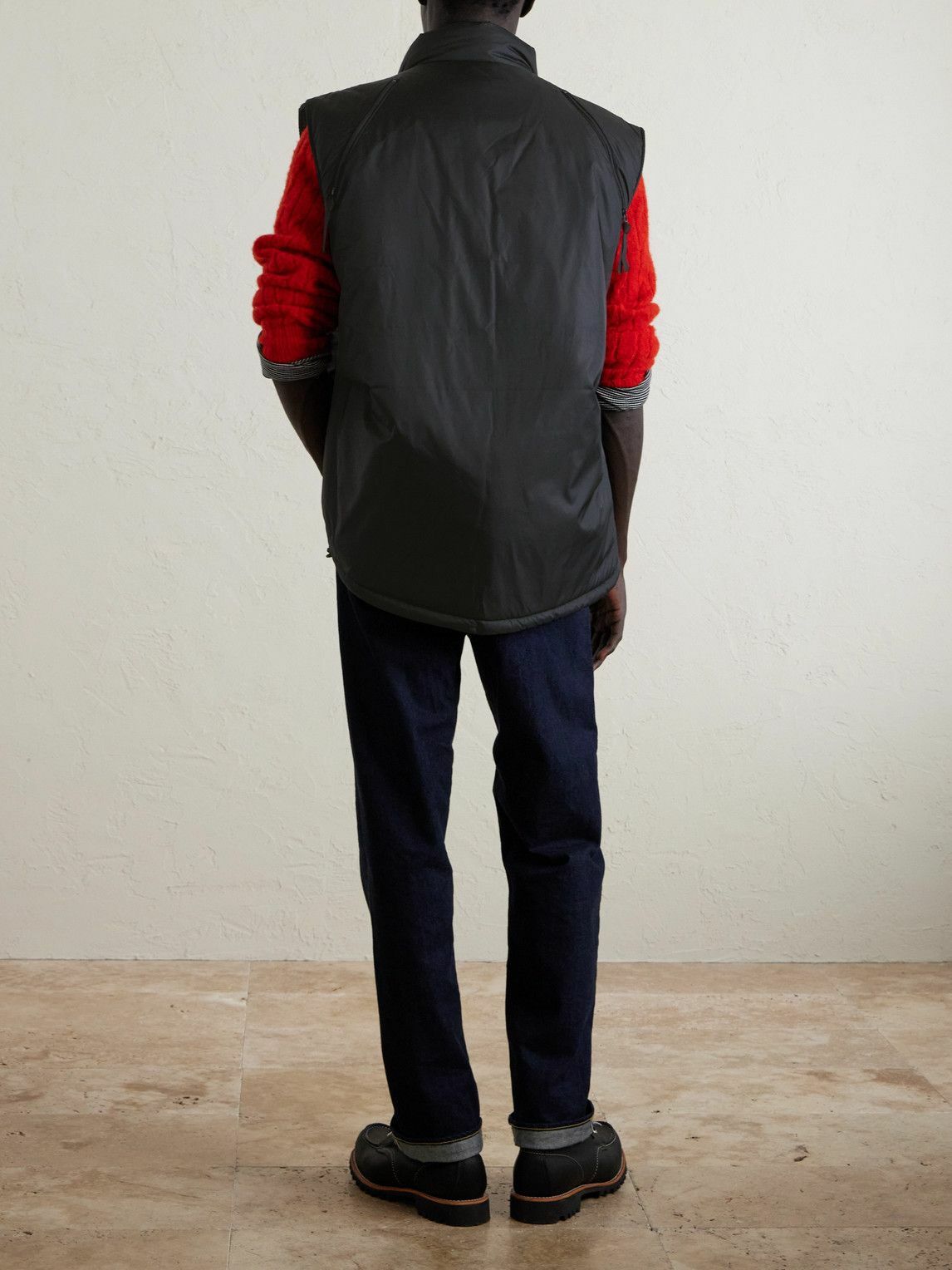 KAPITAL - Zepher Suede-Trimmed Shell Gilet - Black