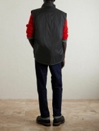 KAPITAL - Zepher Suede-Trimmed Shell Gilet - Black