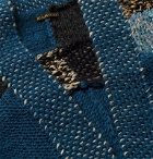 KAPITAL - Patchwork Wool, Hemp and Linen-Blend Cardigan - Blue