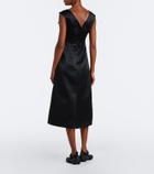 Simone Rocha Floral-appliqué satin midi dress
