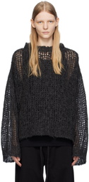 AIREI Black Crewneck Sweater