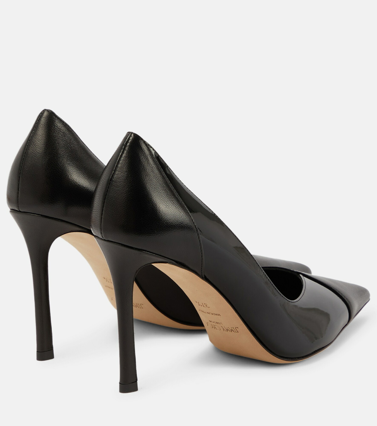 Jimmy Choo - Cass 95 leather and patent leather pumps Jimmy Choo