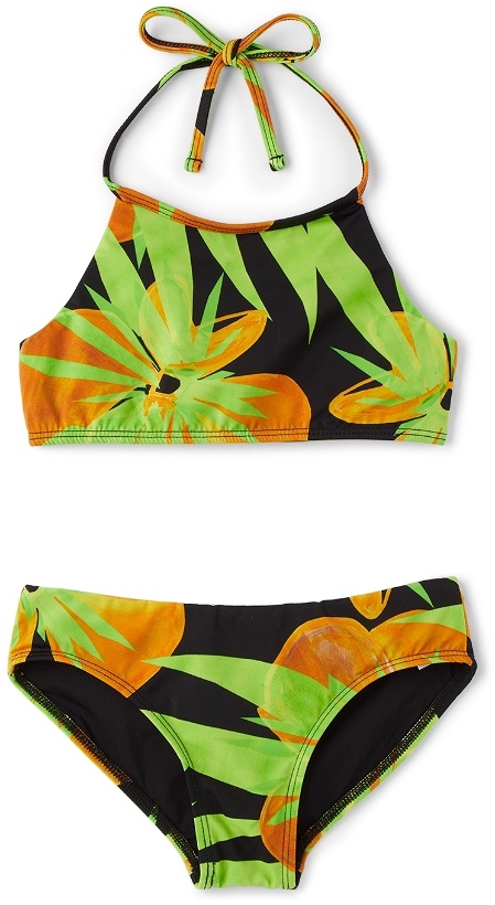Photo: Louisa Ballou SSENSE Exclusive Kids Green & Orange Halter Bikini Set